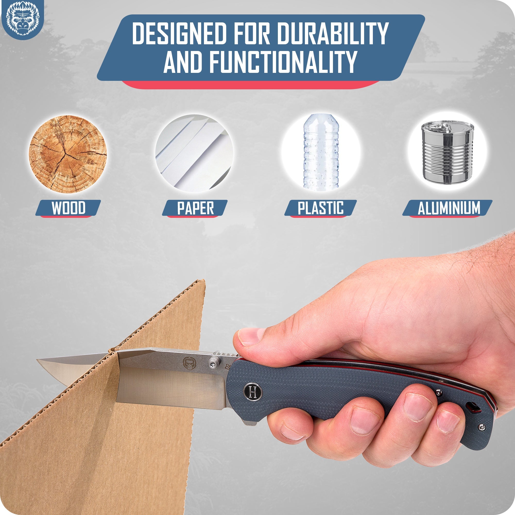 The Wrangler Folding Pocket Knife Giftset for Men and Women (Silver and Red)