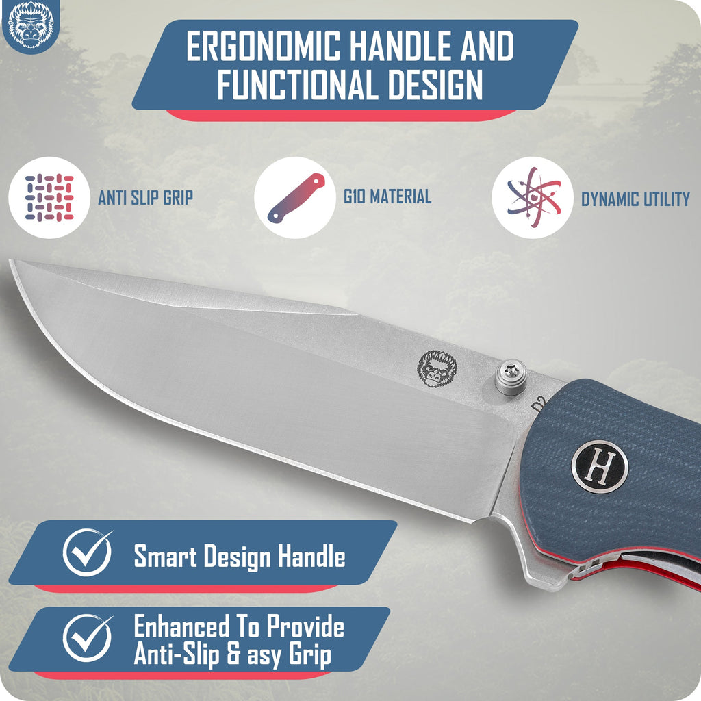 The Wrangler Folding Pocket Knife Giftset for Men and Women (Silver and Red)